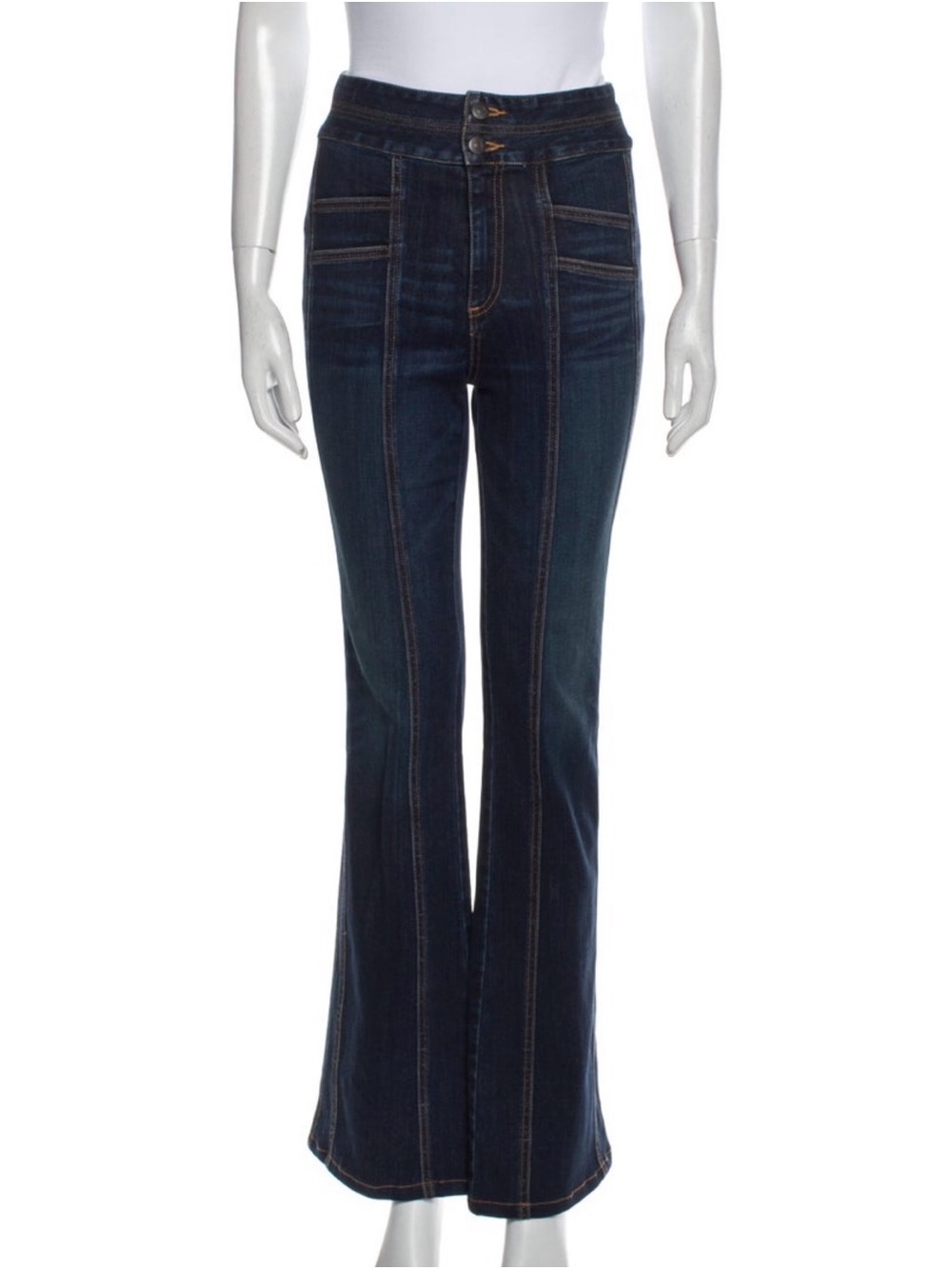Veronica Beard Farrah High-Rise Flared Jeans | Dark Vintage Wash | Size 26